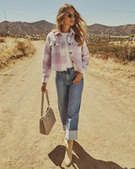 Moirah Cropped Plaid Jacket