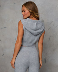 Woodrose Sleeveless Zip Up Sweater