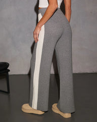 Sunday Snooze Knit Contrast Wide Leg Pants