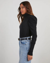 Adamant Puff Sleeve Turtleneck Sweater