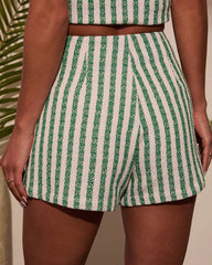 Fresh Feels Striped High Rise Shorts