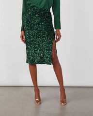 Macie Sequin Midi Skirt