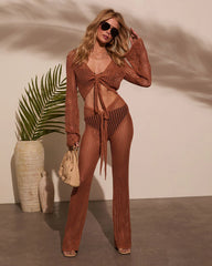 Gabi Crochet Front Tie Cover Up Top