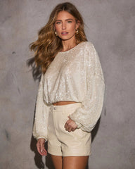 Twinkling Moment Sequin Embellished Top