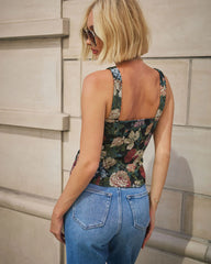 Hayes Floral Tapestry Corset Top