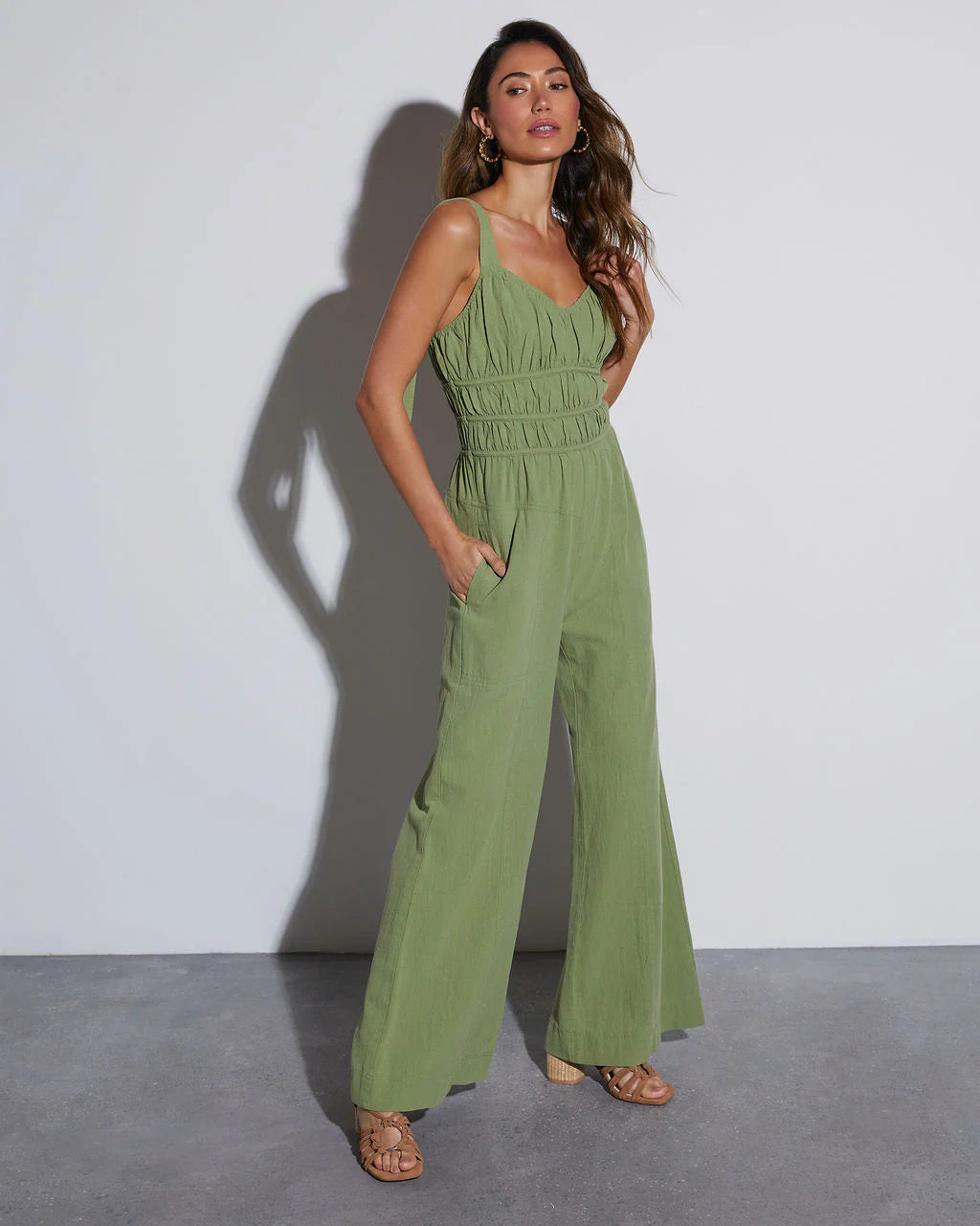 Dolly Ruched Pocketed Jumpsuit