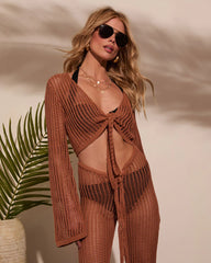 Gabi Crochet Front Tie Cover Up Top