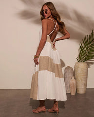 Oceanfront Striped Maxi Dress