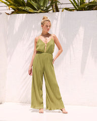 Adelynn Plisse Wide Leg Jumpsuit
