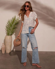 Mistie Abstract Button Down Top
