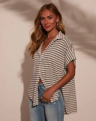 Market Place Striped Short Sleeve Top