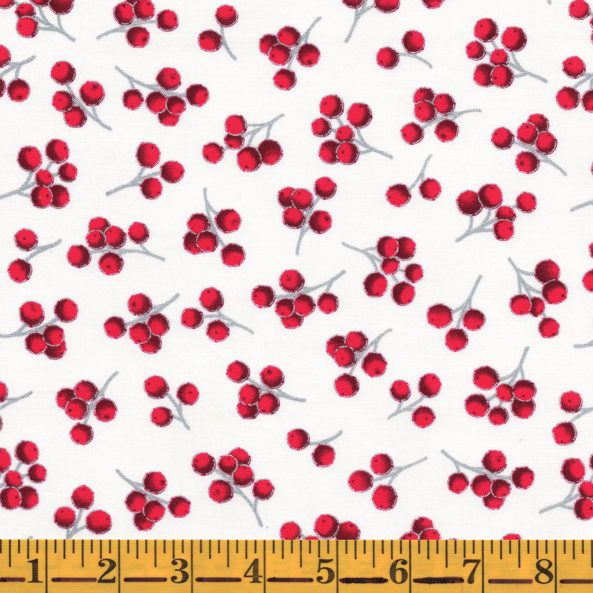 Jordan Fabrics Metallic Christmas Blossom 10010 5B White/Silver Winter Berry By The Yard