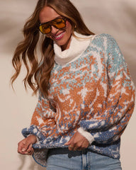 Kimi Printed Turtleneck Sweater