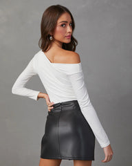 Catch Me Off The Shoulder Knit Bodysuit
