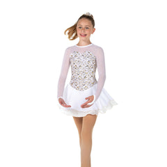 Jerry's Ready to Ship Snow Gold #637 Skating Dress - Northern Ice and Dance