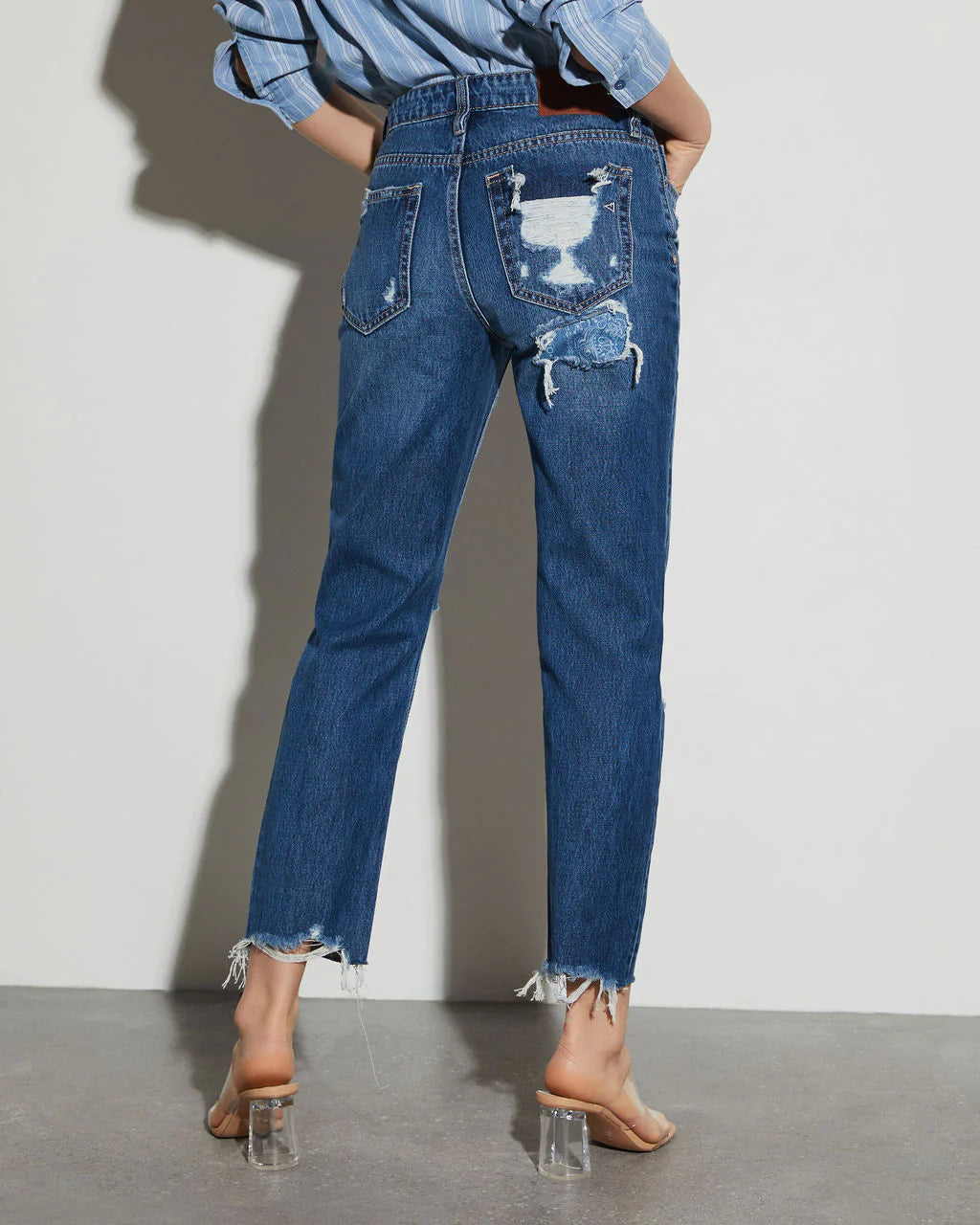 Out West Bandana Detail Slim Straight Jeans