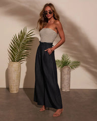 Jovanni Strapless Belted Jumpsuit
