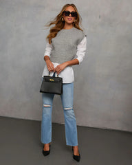 Preppy Charm Twofer Layered Sweater
