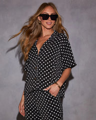 Korey Polka Dot Button Down Top