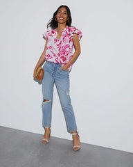 Audrey Floral Short Sleeve Blouse