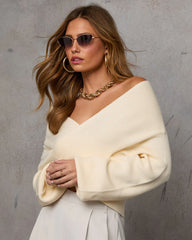 Morning Chill Criss Cross Off The Shoulder Sweater
