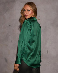 Kayla Satin Button Down Top