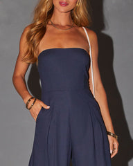 Sharon Strapless Pleated Jumpsuit