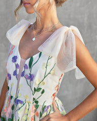 Wish Upon A Dream Floral Applique Midi Dress