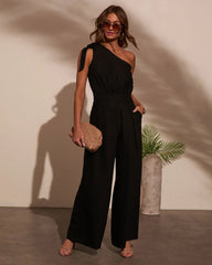 Relax & Repeat One Shoulder Jumpsuit