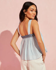 Slow Tempo Cotton Embroidered Tank