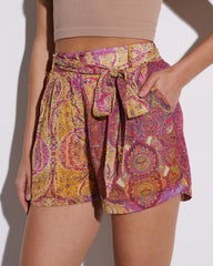 Waverly Paisley Tie Waist Shorts
