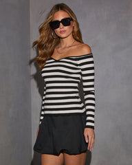 Jennah Off The Shoulder Striped Top