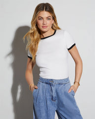 Living Life Ribbed Short Sleeve Top