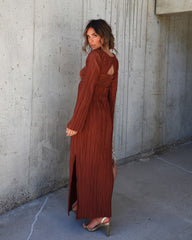 Grand Entrance Plisse Cutout Maxi Dress