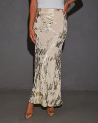 Golden Spell High Waisted Midi Skirt