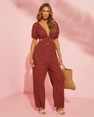 Jhene Cutout Short Sleeve Jumpsuit