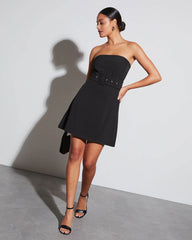 Valla Strapless Belted Mini Dress