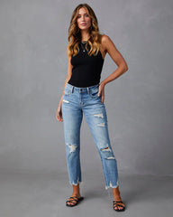 Nila Mid Rise Distressed Boyfriend Jeans