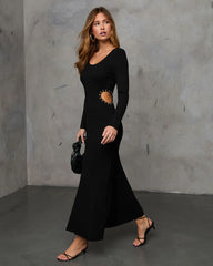 Raena Studded Cut-Out Midi Dress