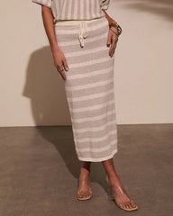 Mellow Mood Knit Drawstring Midi Skirt