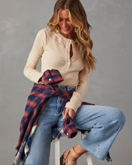 Estes Button Front Long Sleeve Bodysuit
