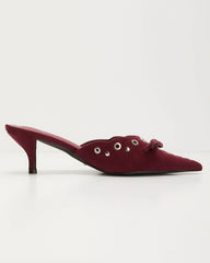 Maven Grommet Hole Pointed Toe Mule