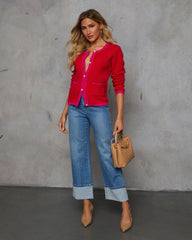 Yours Truly Contrast Trim Cardigan