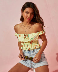 Taste Of Summer Printed Smocked Crop Top