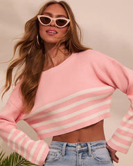 Easy Moment Striped Cropped Sweater