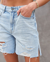 Davis High Rise Distressed Dad Jean Shorts