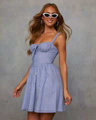 Morning Magnolia Striped Sweetheart Mini Dress