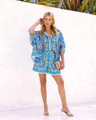 Summer In Santorini Pleated High Waisted Shorts