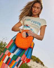 Valencia Small Rounded Straw Tote