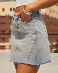 City Girl High Rise Denim Mini Skirt